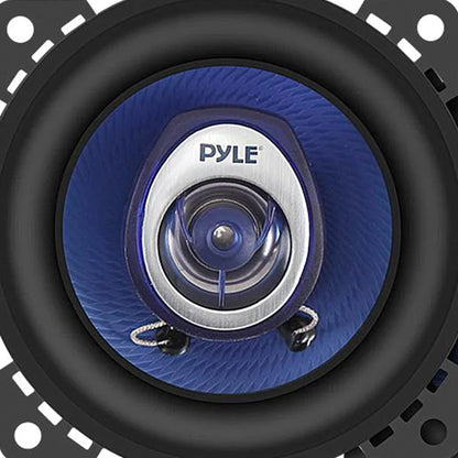 Pyle 4 Inch Blue Poly Injection Cone 2 Way 180 Watt Surround Sound Car Speakers