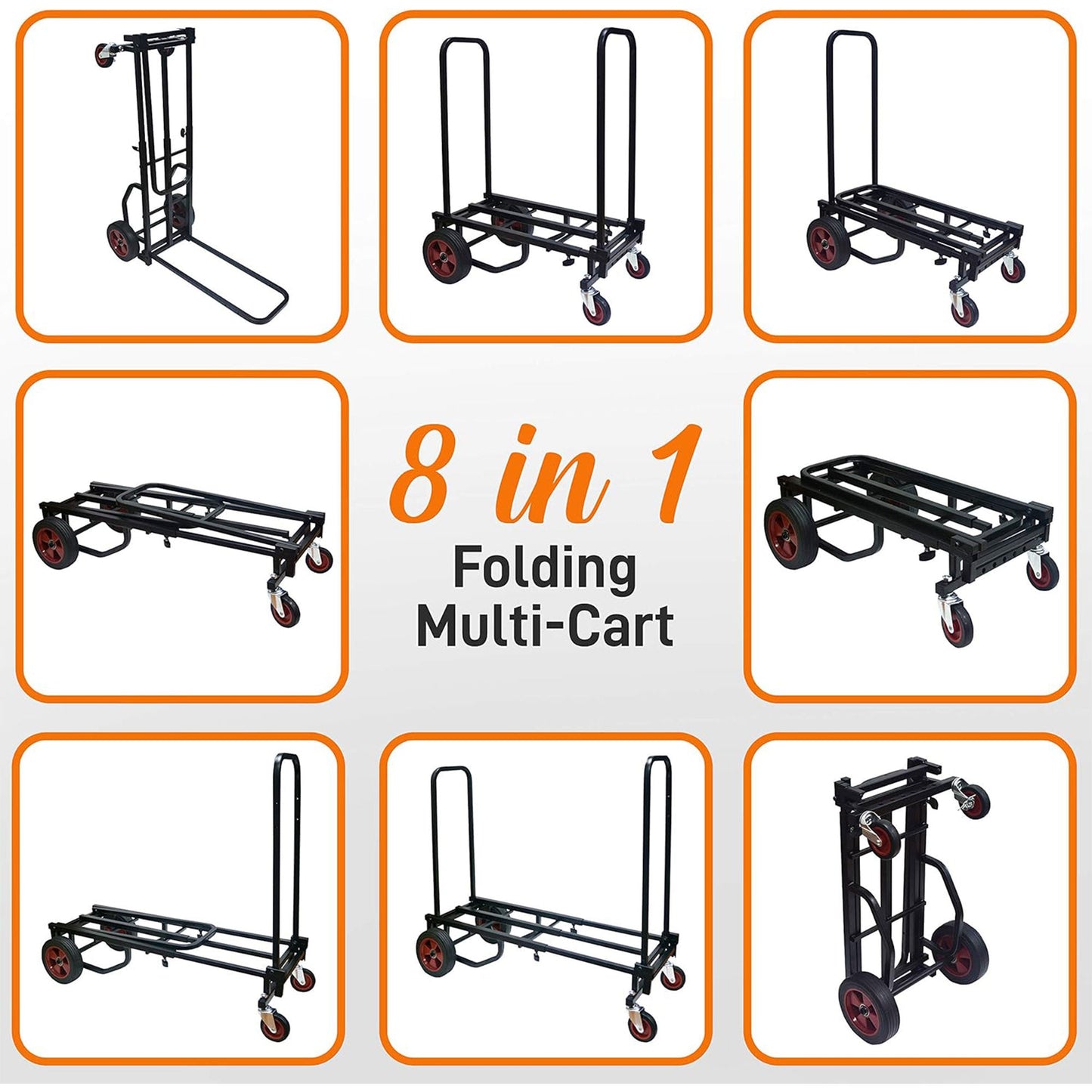 Pyle Compact Adjustable Folding Hand Truck Dolly Platform Equipment Cart, Black