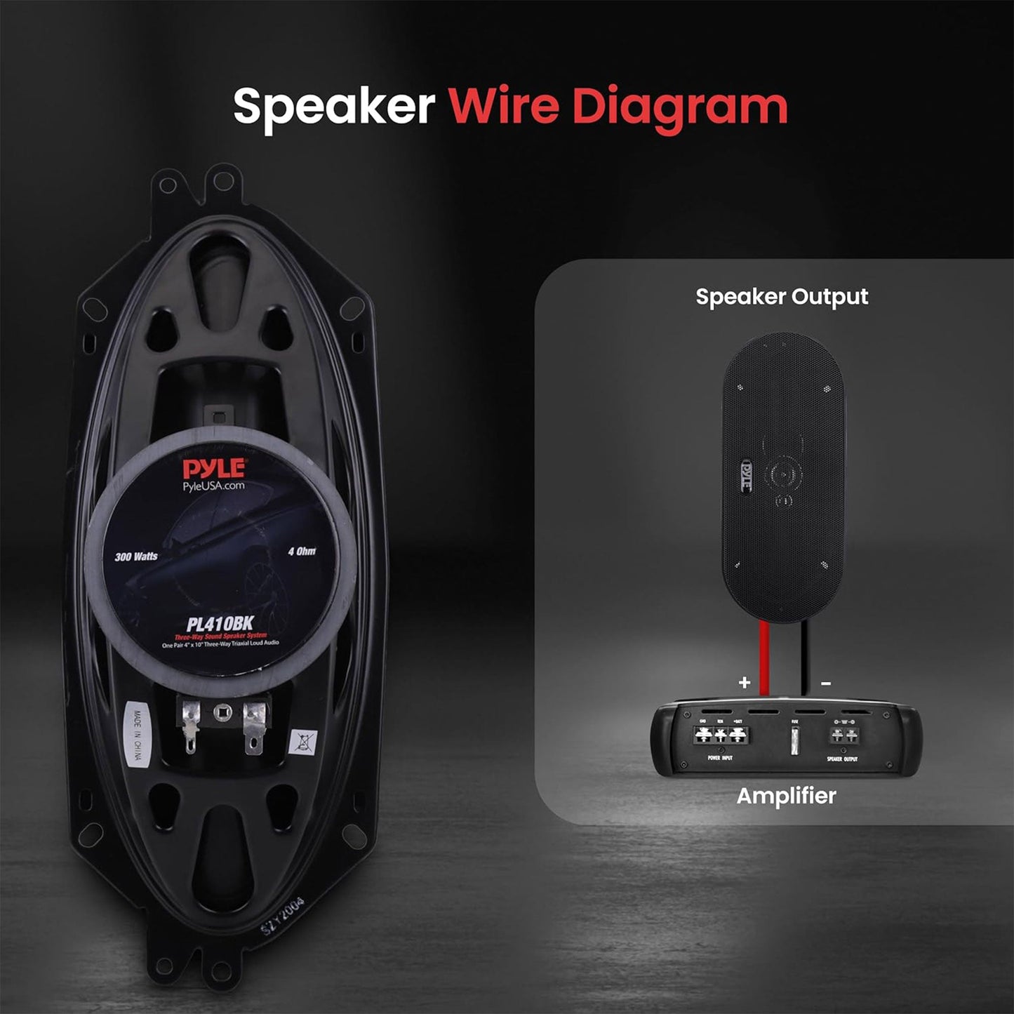 Pyle 4 Inch 3 Way Triaxial Pro Audio Car Universal Stereo Speakers, (Set of 2)