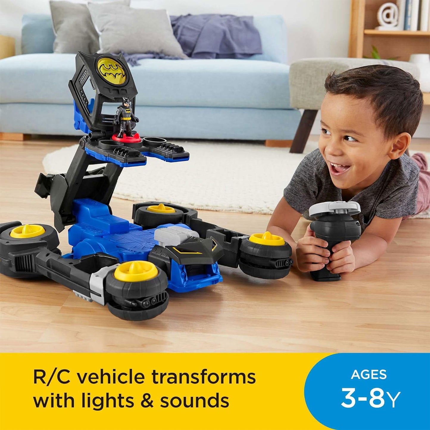 Fisher Price Imaginext DC Super Friends Batman Transforming Batmobile RC Car