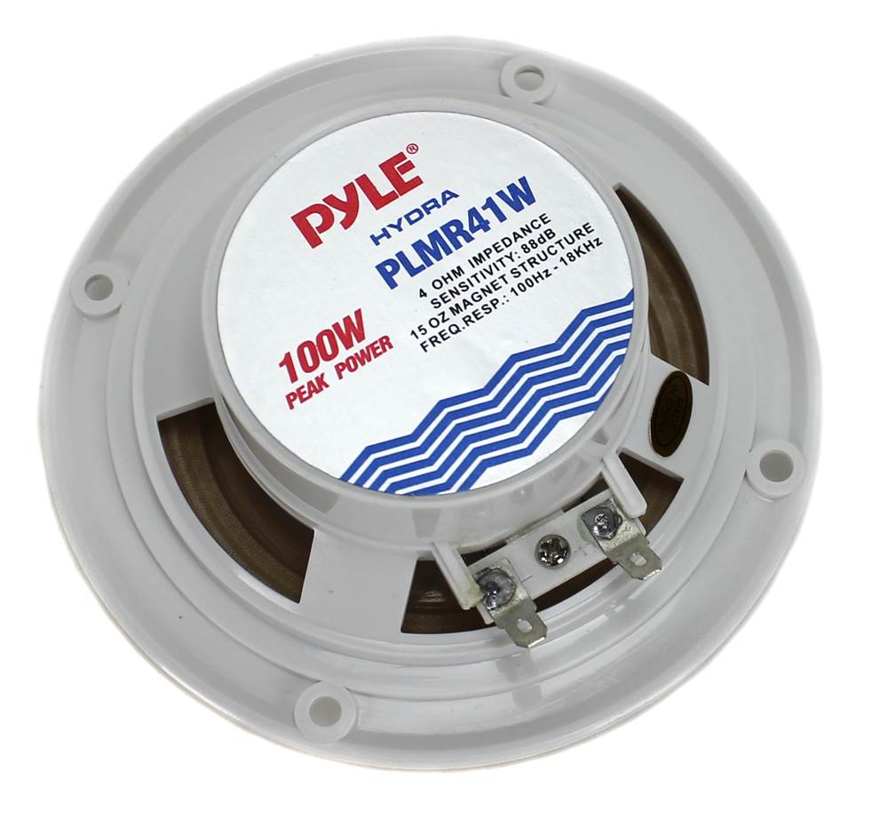 PYLE PLMR41W 4" 100W Marine Dual Cone Waterproof Boat/Marine Car Speakers