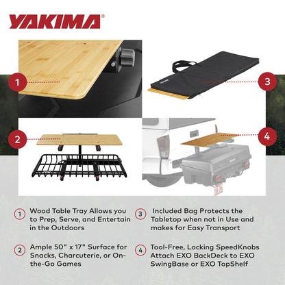 YAKIMA EXO BackDeck Table Top Mount Accessory for EXO Cargo Hitch Rack System