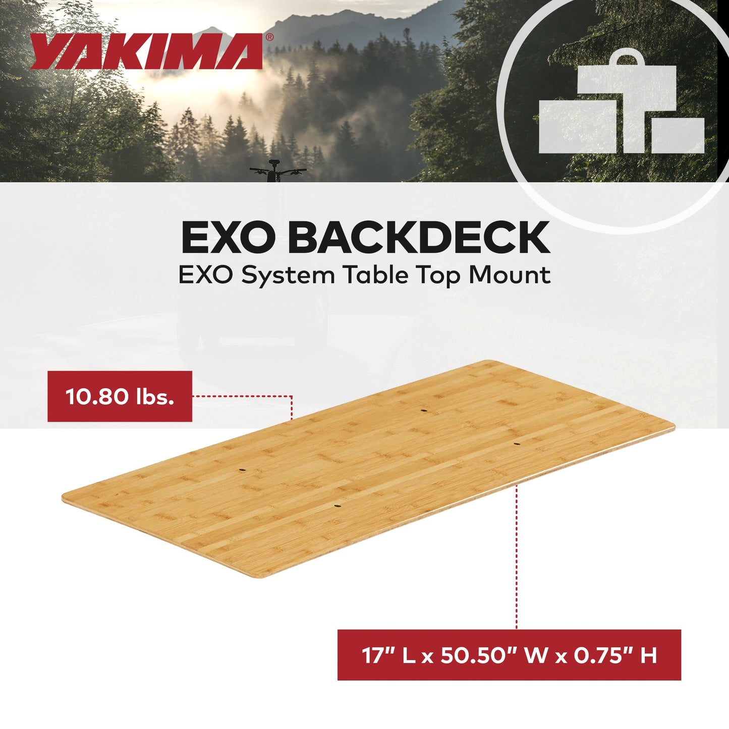 YAKIMA EXO BackDeck Table Top Mount Accessory for EXO Cargo Hitch Rack System