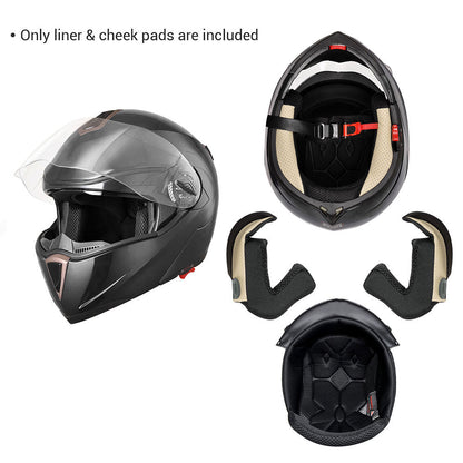 AHR RUN-M Motorcycle Helmet Liner & Cheek Pads Replacement