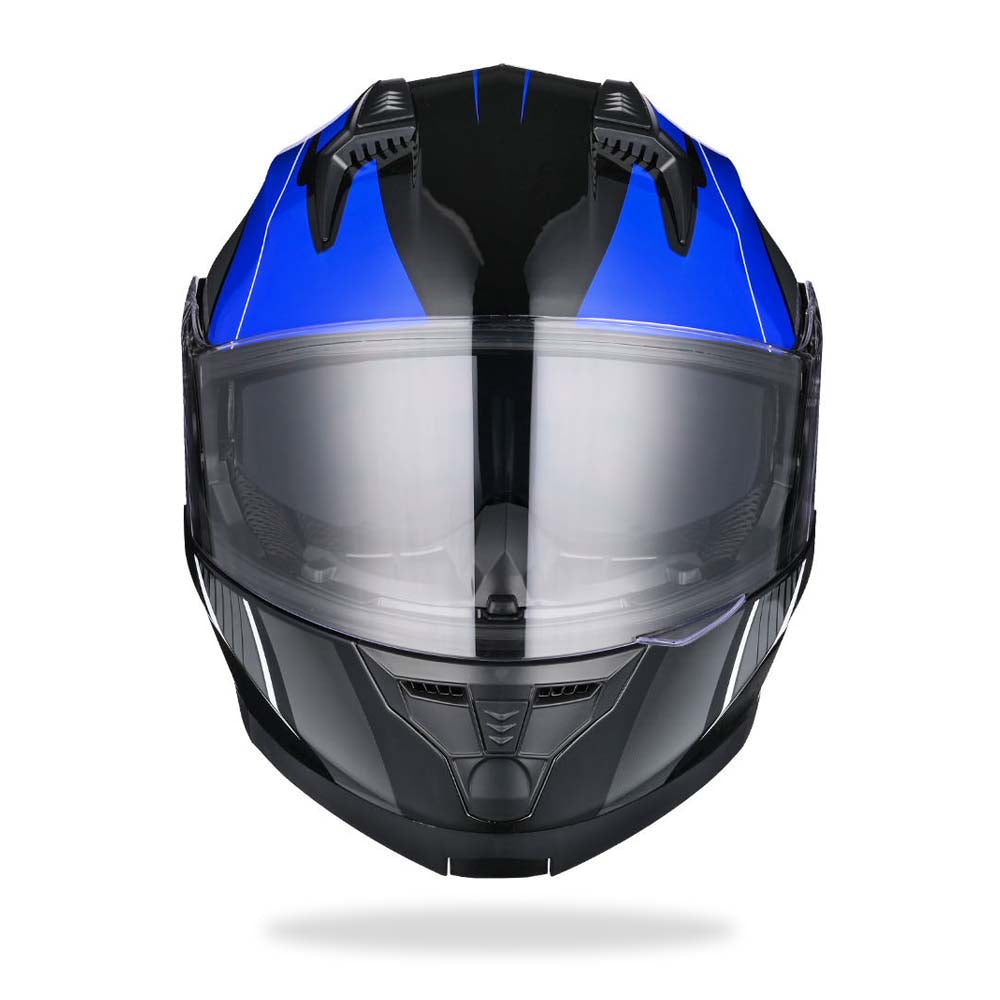 AHR RUN-M3 Modular Helmet Flip Up DOT 2-Visors Blue