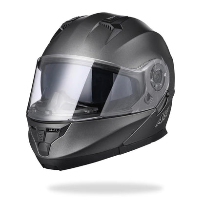 AHR RUN-M3 Modular Helmet Flip Up DOT 2-Visors Gray