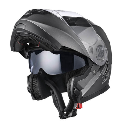 AHR RUN-M3 Modular Helmet Flip Up DOT 2-Visors Gray