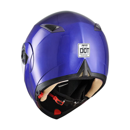 AHR Modular Helmet Flip Up Full Face Dual Visors DOT Blue