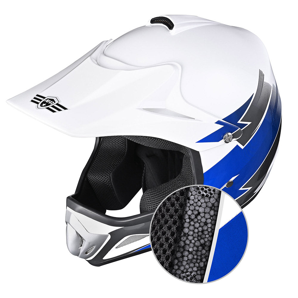 AHR Dirt Bike Helmet for Youth H-VEN12 DOT Blue