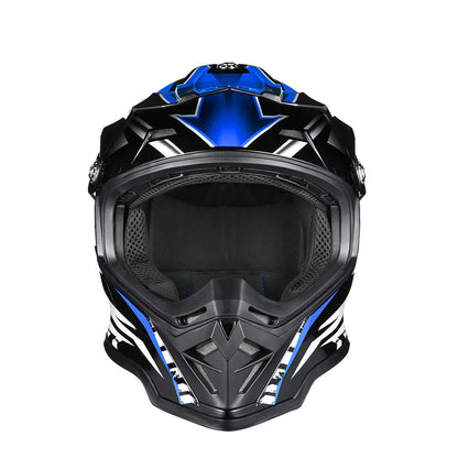 AHR DOT Dirt Bike Motocross Helmet Black Blue