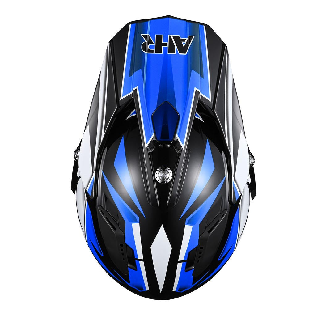 AHR DOT Dirt Bike Motocross Helmet Black Blue