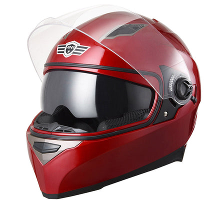 AHR DOT Motorcycle Helmet Full Face Dual Visors Red