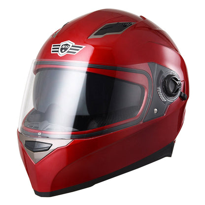 AHR DOT Motorcycle Helmet Full Face Dual Visors Red