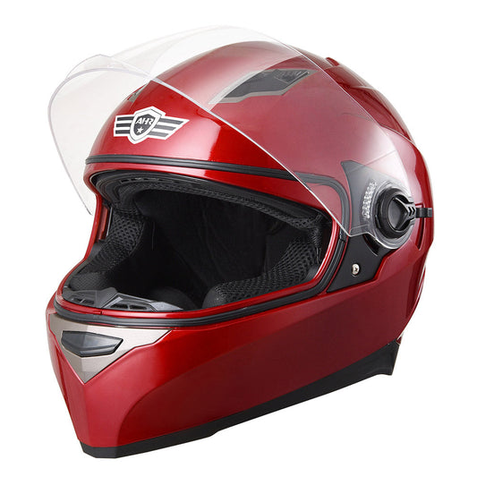 AHR DOT Motorcycle Helmet Full Face Dual Visors Red