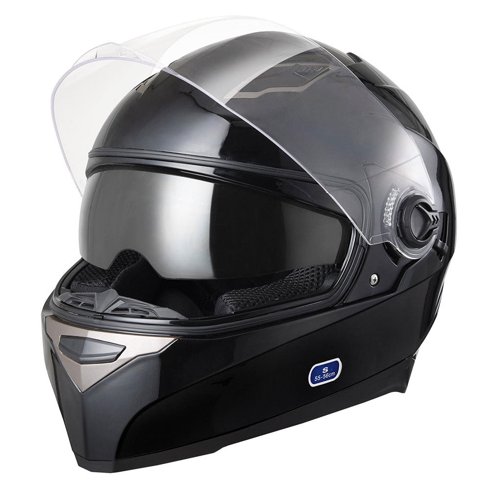 AHR DOT Motorcycle Helmet Full Face Dual Visors Black