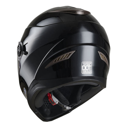 AHR DOT Motorcycle Helmet Full Face Dual Visors Black