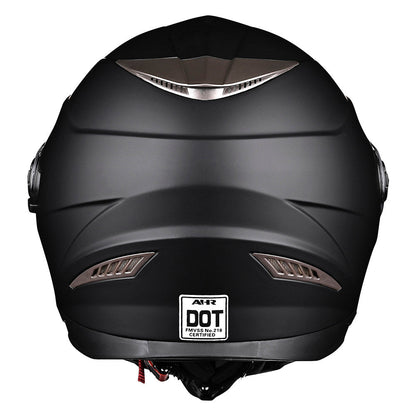 AHR DOT Motorcycle Helmet Full Face Dual Visors Matte Black