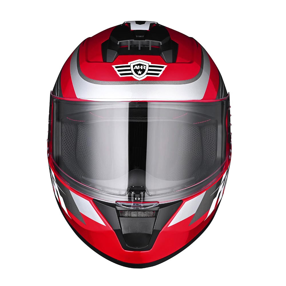 AHR RUN-F3 DOT Motorcycle Helmet Full Face Red