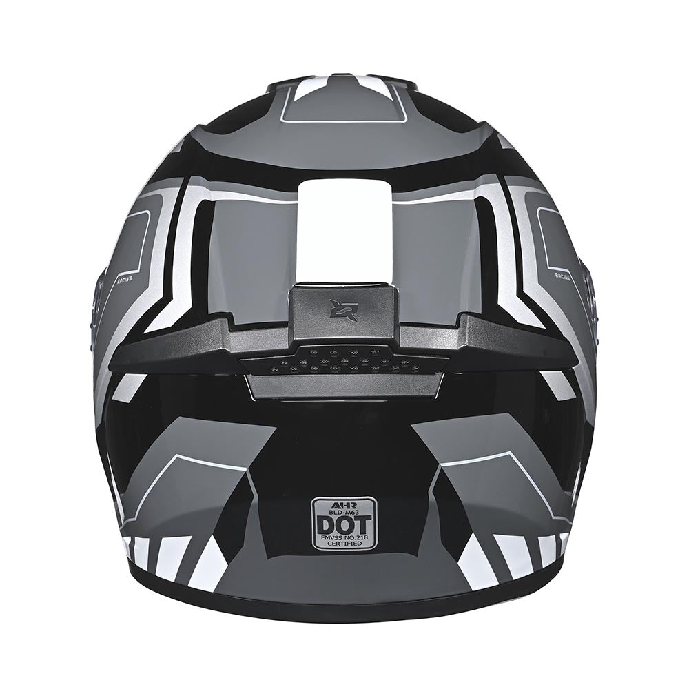 AHR RUN-F3 DOT Motorcycle Helmet Full Black Gray