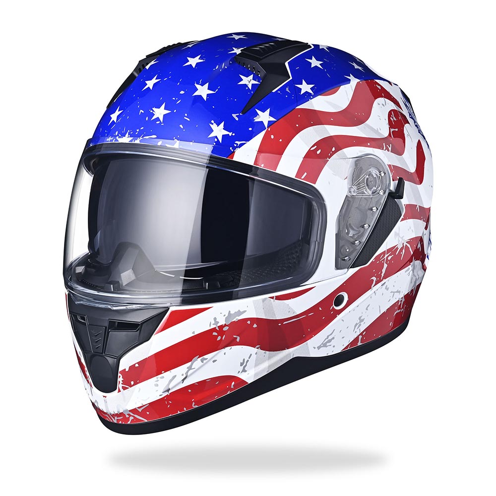 AHR RUN-F DOT Full Face Helmet Dual Visor Eagle