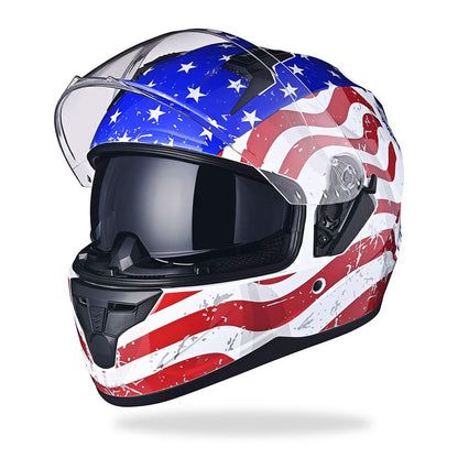 AHR RUN-F DOT Full Face Helmet Dual Visor Eagle