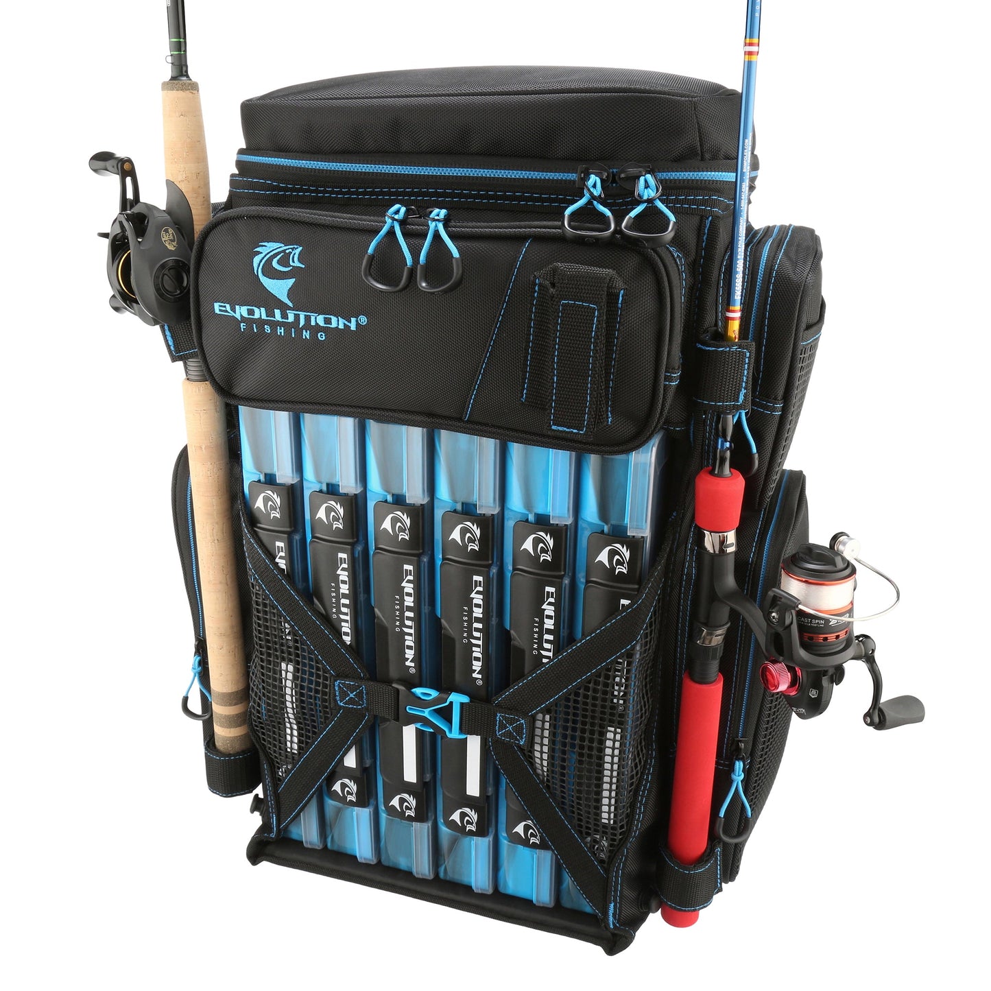 Drift Series 3700 Tackle Backpack with Rod Holders & QuikLatch Trays