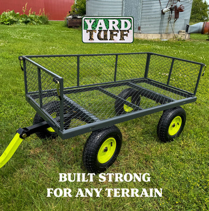 Yard Tuff 2-in-1 Jumbo Gardening and Yard Wagon with 1000 lb. Capacity, Grey