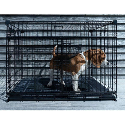 Lucky Dog Dwell Series 48 Inch XL Kennel Secure Fenced Pet Dog Crate, Black