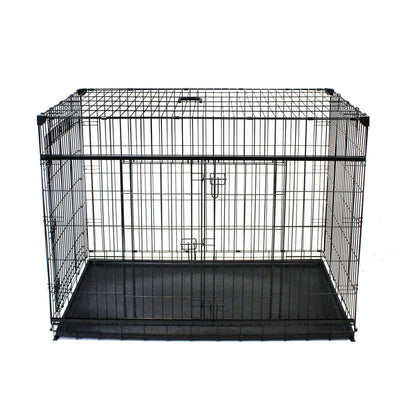 Lucky Dog Dwell Series 30 Inch S/M Kennel Secure Fenced Pet Dog Crate, Black
