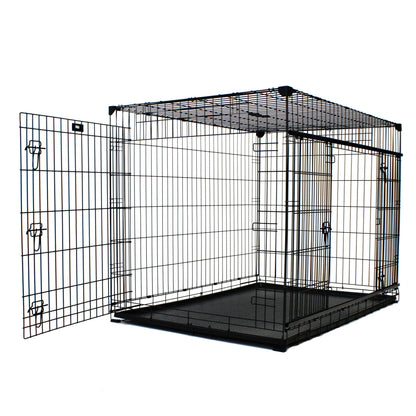 Lucky Dog Dwell Series 30 Inch S/M Kennel Secure Fenced Pet Dog Crate, Black
