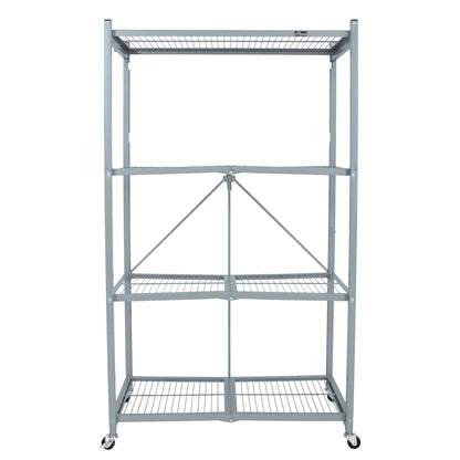 Origami 4 Tier Foldable Heavy Duty Garage Shelving with Wheels for Organization