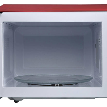 Magic Chef 0.9 Cubic Feet 900W Small Stainless Countertop Microwave Oven, Red
