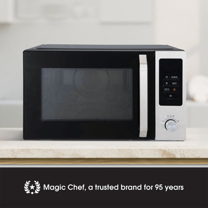 Magic Chef 1.0 Cubic Feet Stainless Countertop Microwave with Air Fryer, Black