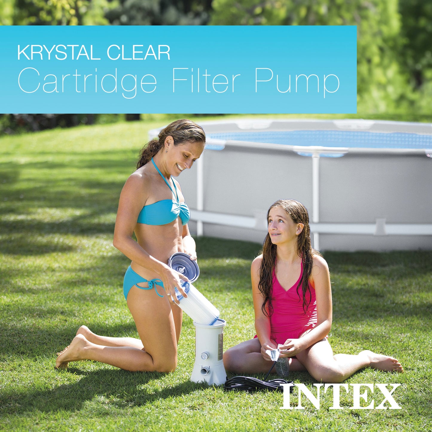 Intex 2500 GPH Krystal Clear Pool Filter Pump with Type B Cartridges, 6-Pack