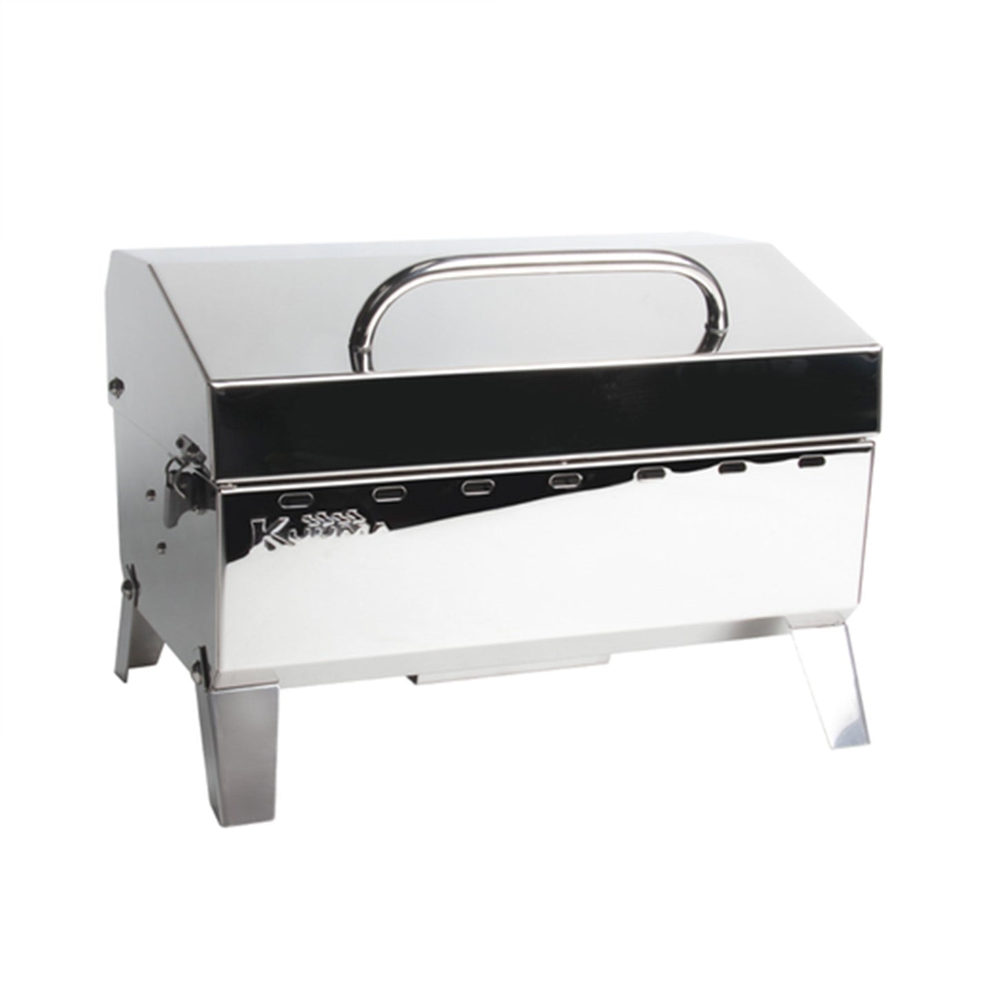 Camco Kuuma Stow N Go 125 Stainless Steel Gas Grill with Pedestal Mount, Silver