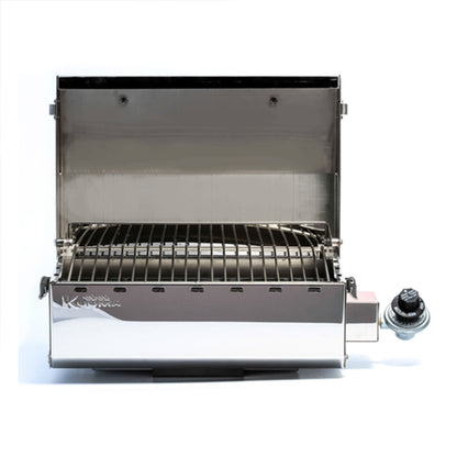 Camco Kuuma Stow N Go 125 Stainless Steel Gas Grill with Mount Design, Silver