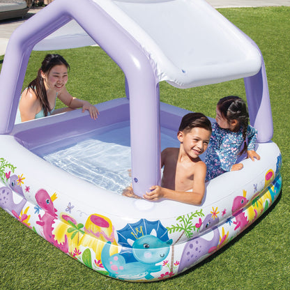 Intex 5ft x 48in Inflatable Ocean Scene Sun Shade Kids Swimming Pool With Canopy