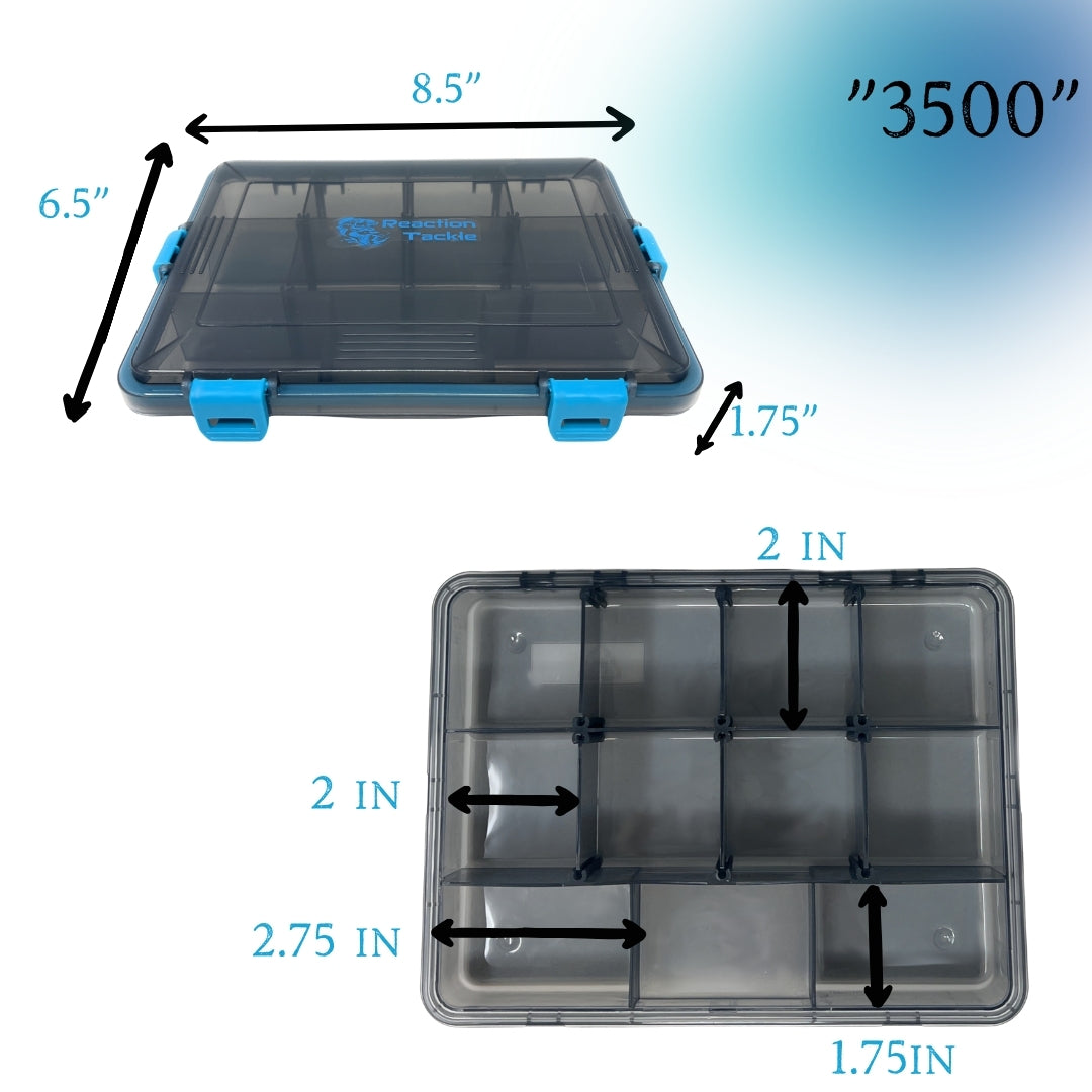 Reaction Tackle Standard Tackle Tray- Sturdy and Waterproof with 4 Reliable Clips