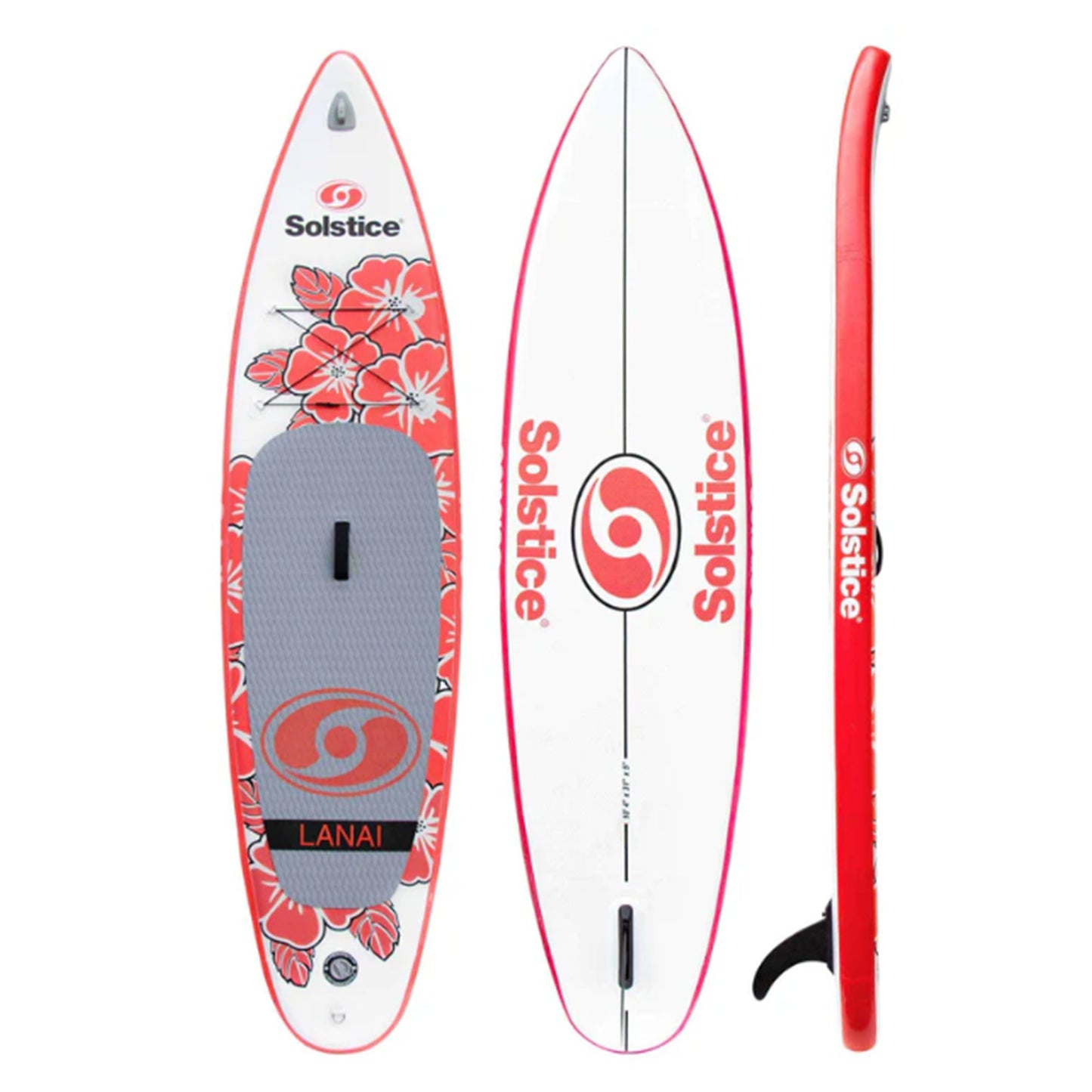 Solstice Watersports Lanai 10 Foot Inflatable Stand-Up Paddle Board Kit, Red