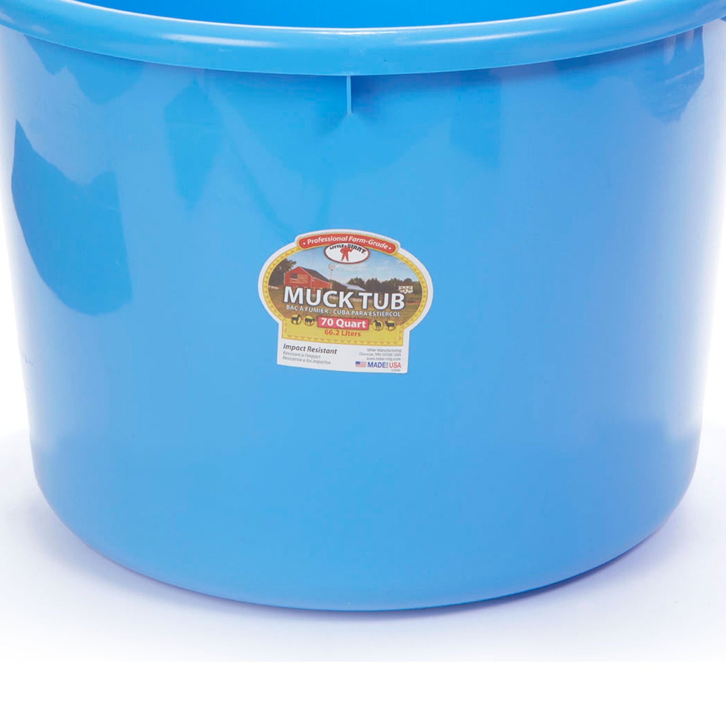 Little Giant 70 Quart Durable and Versatile Utility Muck Tub w/Handles, Berry