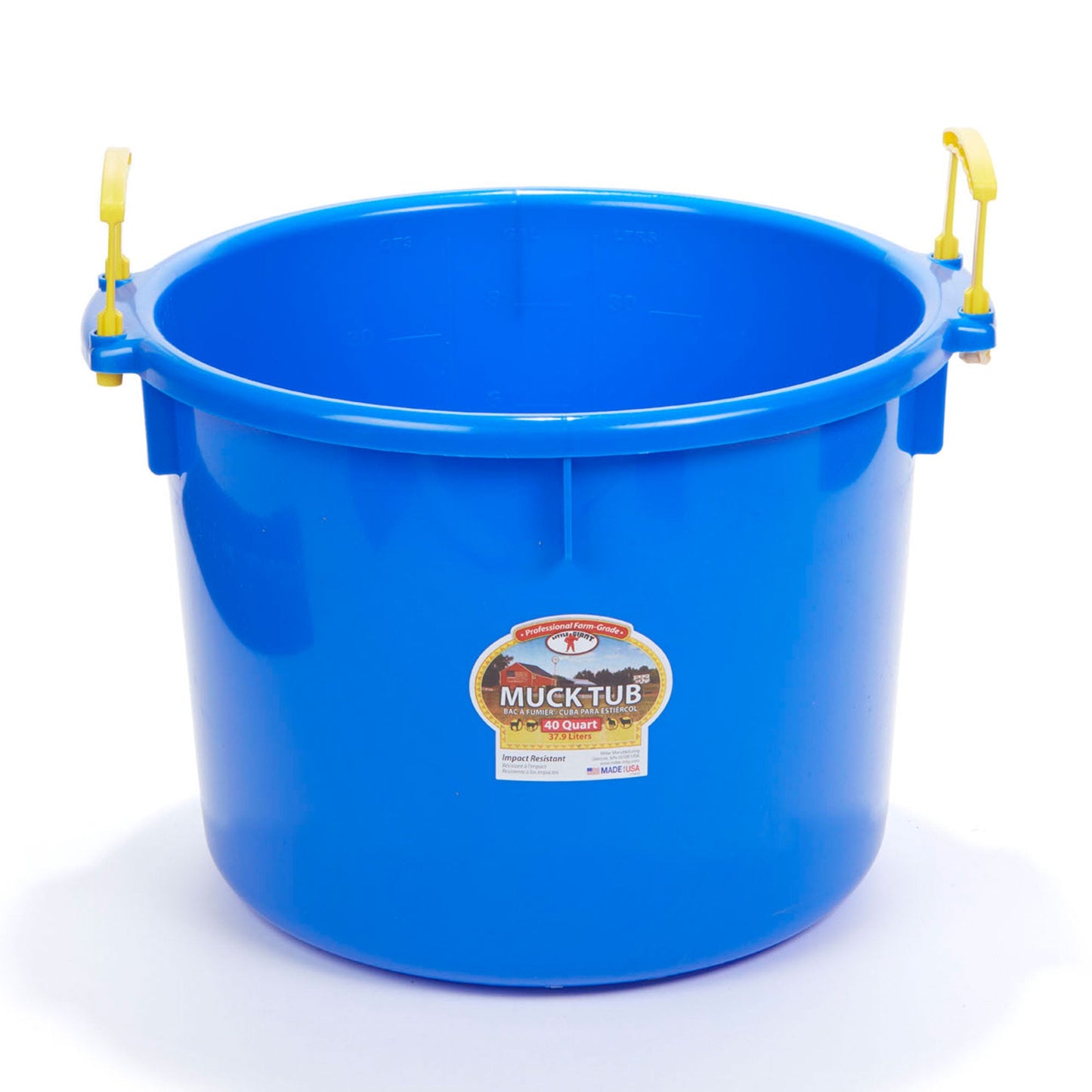 Little Giant 40 Quart Durable and Versatile Utility Muck Tub w/Handles, Blue