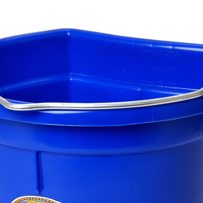 Little Giant Heavy Duty 22 Quart Flat Back Plastic Bucket w/ Metal Handle, Blue