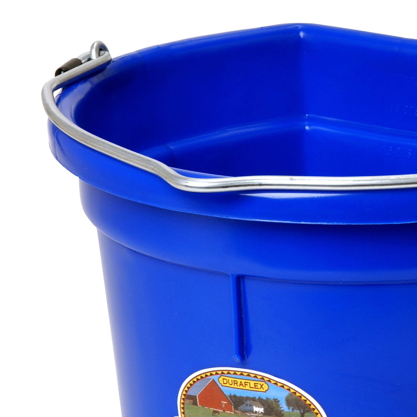 Little Giant Heavy Duty 22 Quart Flat Back Plastic Bucket w/ Metal Handle, Blue
