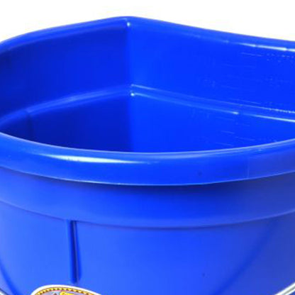 Little Giant 22 Quart Flat Plastic Animals Feed Bucket with Knob Bail, Blue
