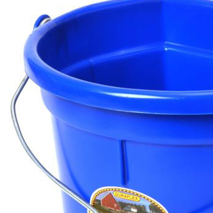 Little Giant 22 Quart Flat Plastic Animals Feed Bucket with Knob Bail, Blue