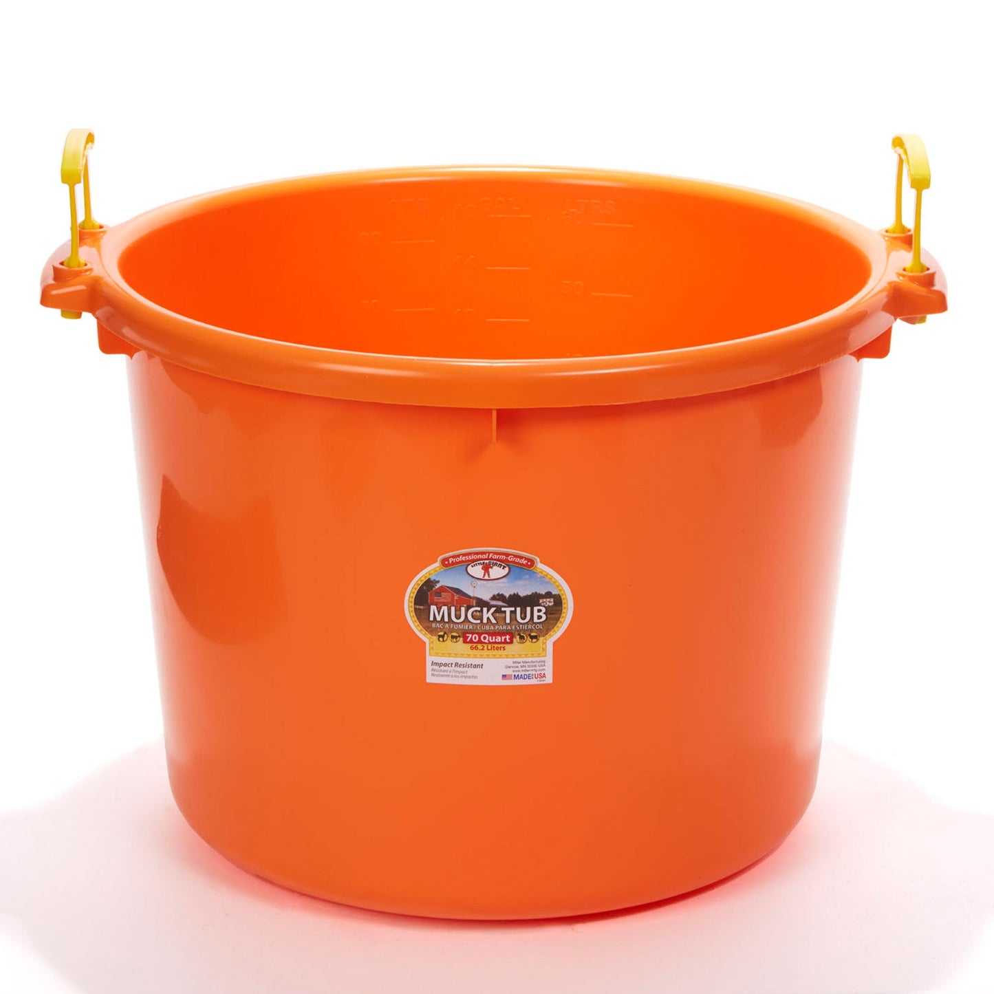 Little Giant 70 Quart Durable and Versatile Utility Muck Tub w/Handles, Orange