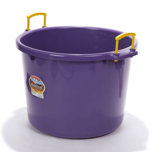 Little Giant 70 Quart Durable and Versatile Utility Muck Tub w/Handles, Purple