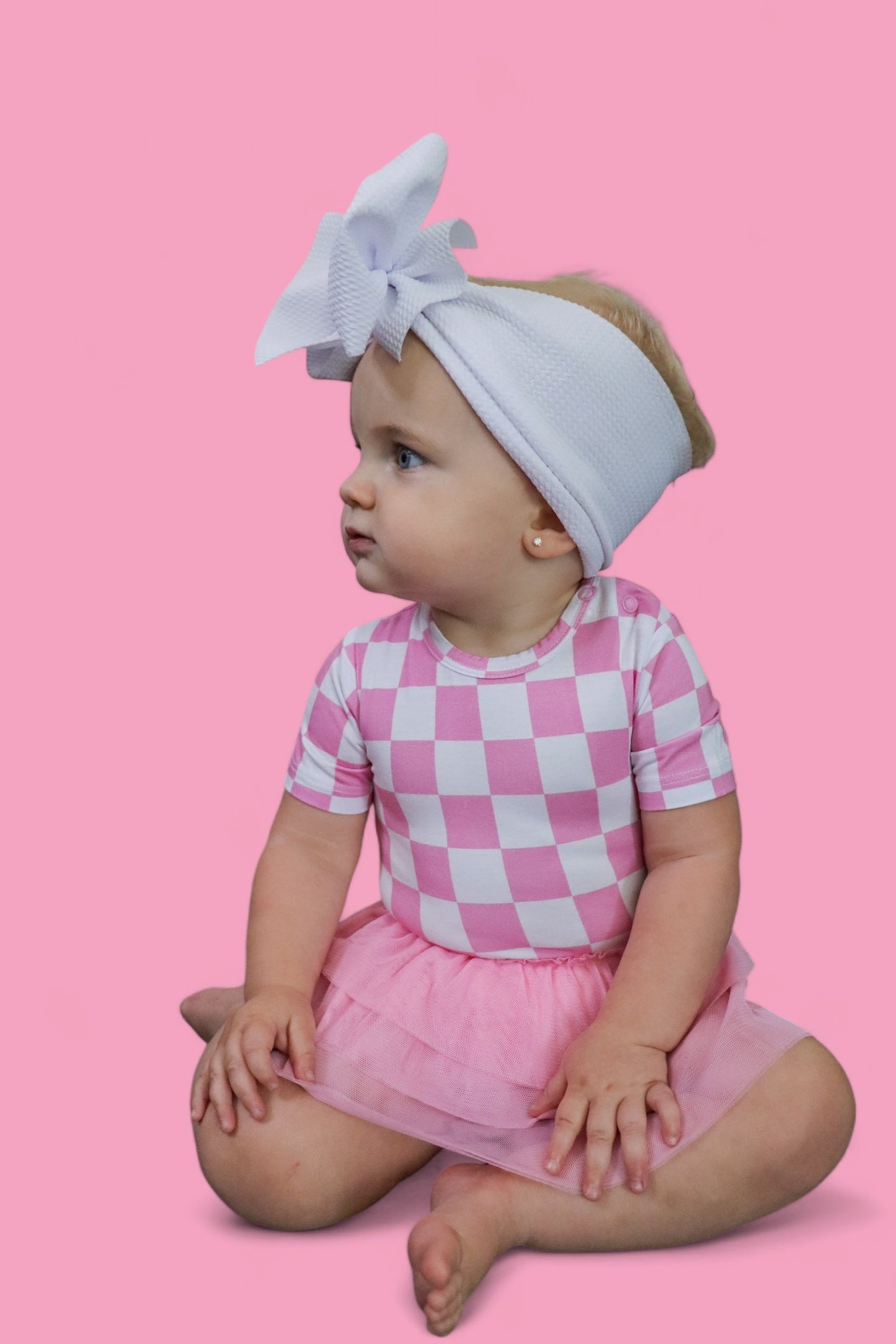 BUBBLEGUM CHECKERS DREAM TUTU BODYSUIT DRESS