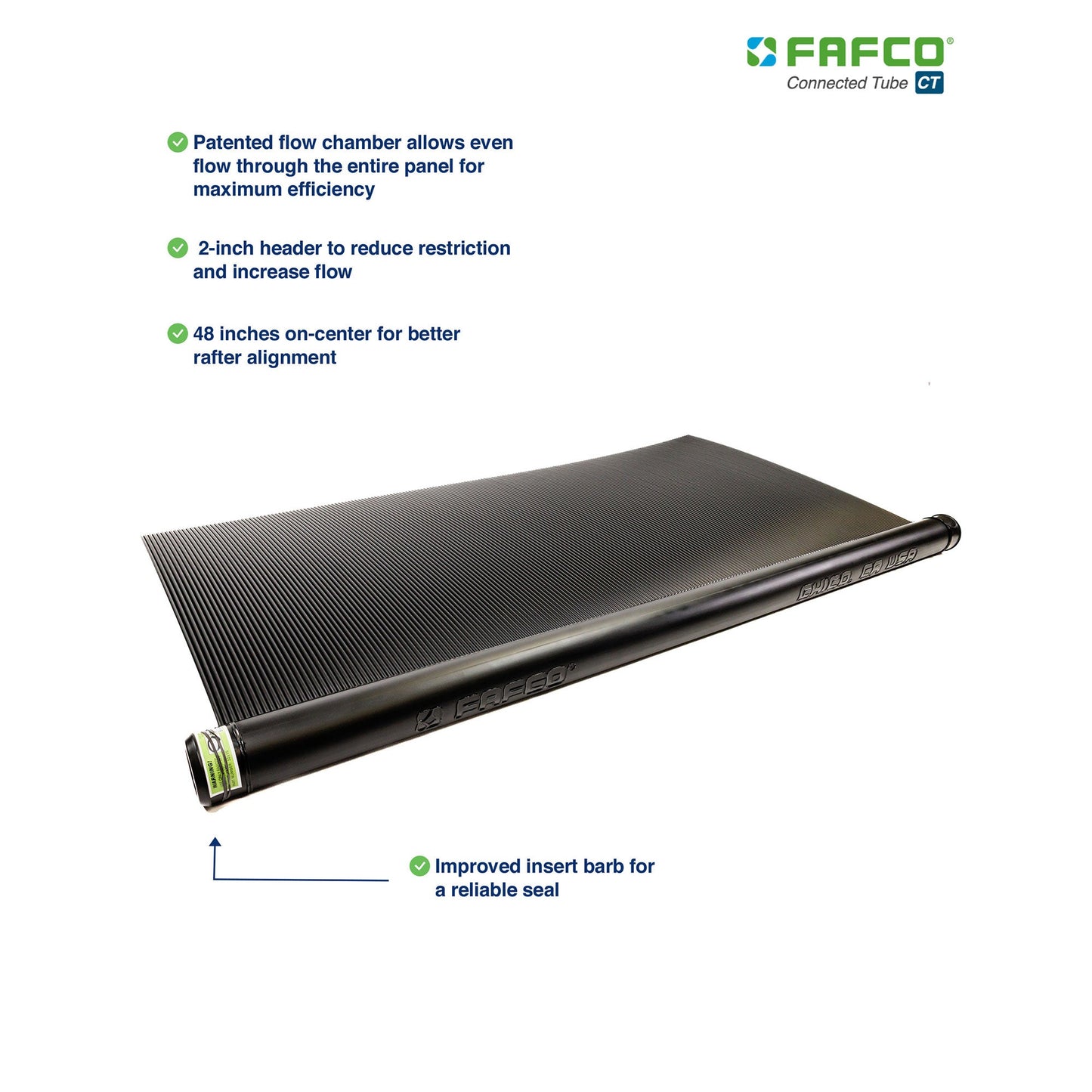 FAFCO Connected Tube 2ft x 12ft Solar Pool Heating Panel with Highest Efficiency