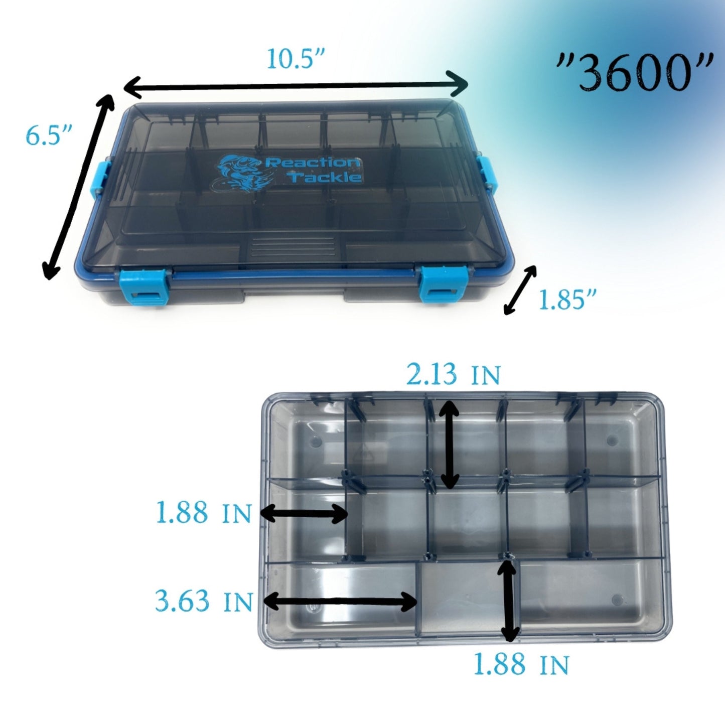 Reaction Tackle Standard Tackle Tray- Sturdy and Waterproof with 4 Reliable Clips